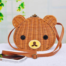 Load image into Gallery viewer, High Quality Cartoon Bear Rattan Shoulder Bags