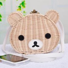 Load image into Gallery viewer, High Quality Cartoon Bear Rattan Shoulder Bags
