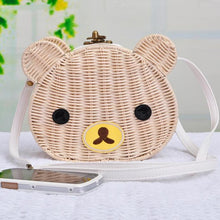 Load image into Gallery viewer, High Quality Cartoon Bear Rattan Shoulder Bags
