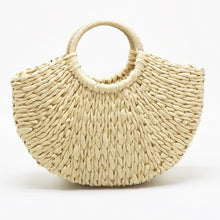 Load image into Gallery viewer, Moon Shaped Straw Bag