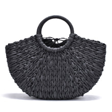 Load image into Gallery viewer, Moon Shaped Straw Bag