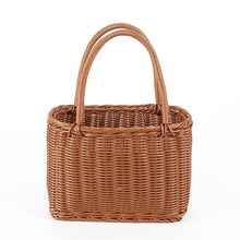 Load image into Gallery viewer, S/L Size Basket Hand Made Wicker Bags Portable Rattan Shopping Bag