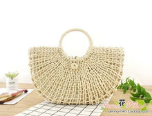 Load image into Gallery viewer, Paper Rope Round Bucket Woven Bag