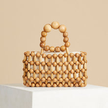 Load image into Gallery viewer, Fashion Designer Luxury Ladies Wood Beading Tote Bag