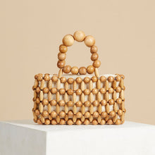 Load image into Gallery viewer, Fashion Designer Luxury Ladies Wood Beading Tote Bag