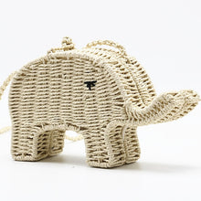 Load image into Gallery viewer, Cartoon Elephant Straw Handbag