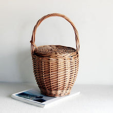 Load image into Gallery viewer, New Wicker Small Retro Tote Travel Bucket Bag