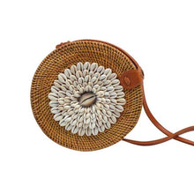 Load image into Gallery viewer, Hand-Woven Straw Hand Bags Small Mini Shell