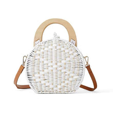 Load image into Gallery viewer, Fashion Wooden Handle Rattan Knit Bag