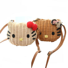 Load image into Gallery viewer, Hello Kitty Rattan Straw Bag