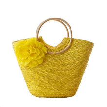 Load image into Gallery viewer, Pure Hand-Woven Bag With Flower
