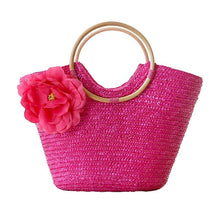Load image into Gallery viewer, Pure Hand-Woven Bag With Flower