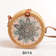 Load image into Gallery viewer, Summer Boho Vintage Flower Print Straw Handbag Ethnic Style