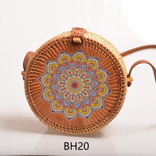 Load image into Gallery viewer, Summer Boho Vintage Flower Print Straw Handbag Ethnic Style