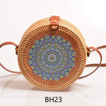 Load image into Gallery viewer, Summer Boho Vintage Flower Print Straw Handbag Ethnic Style