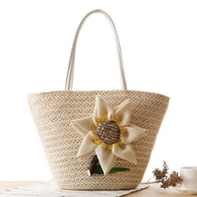Load image into Gallery viewer, Women Flower Straw Bags