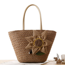 Load image into Gallery viewer, Women Flower Straw Bags