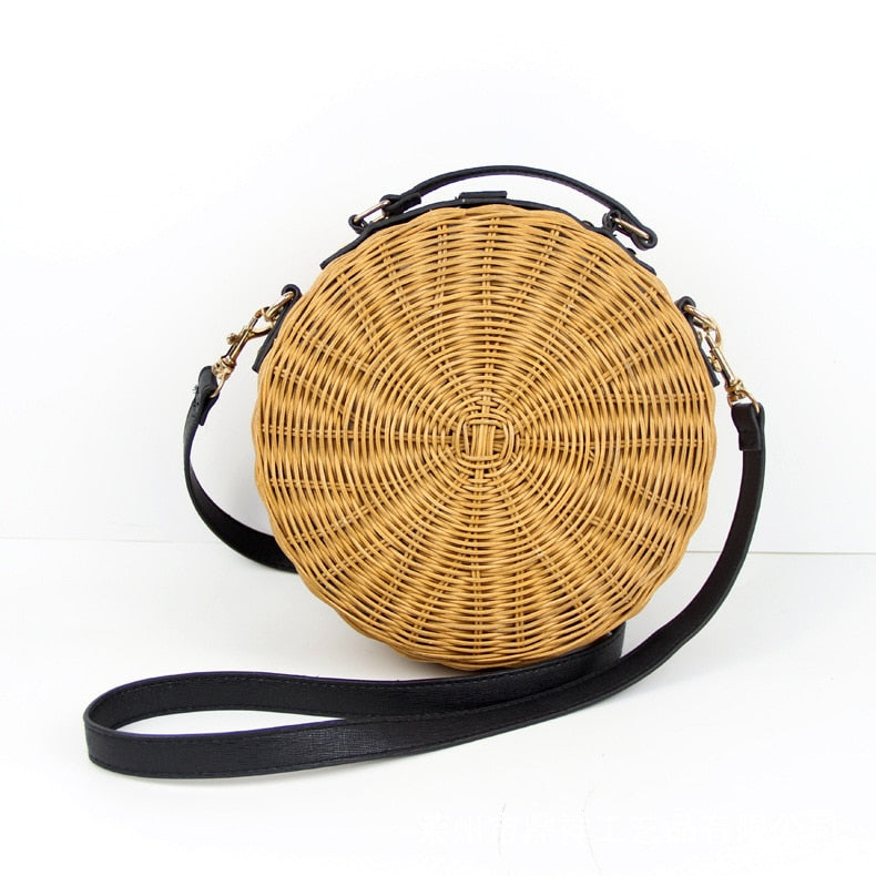 Bohemian Handmade Straw Circle Bag