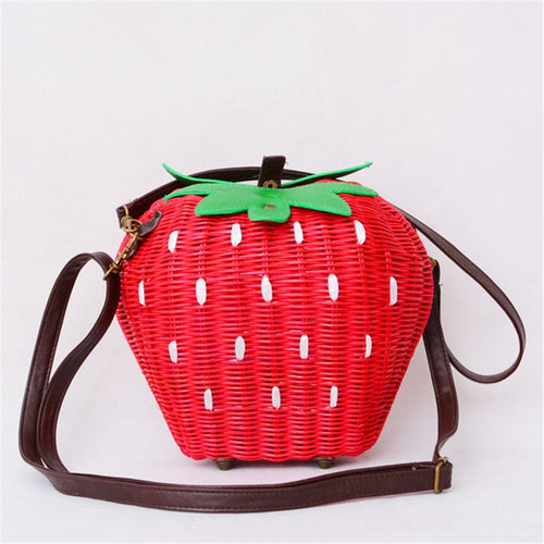 Woven Fashion Fruit Strawberry Bag
