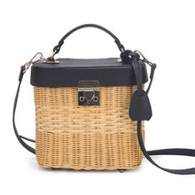 Load image into Gallery viewer, Women Leather Strap Single-Shoulder Natural Woven Bags