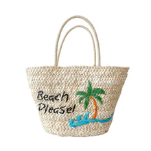 Load image into Gallery viewer, Beach Please Fashion Straw Bag