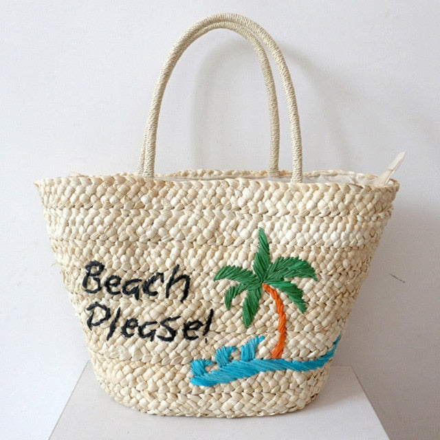 Beach Please Fashion Straw Bag