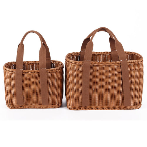 S/L Size Basket Hand Made Wicker Bags Portable Rattan Shopping Bag