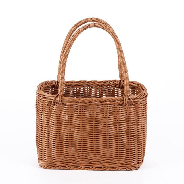 S/L Size Basket Hand Made Wicker Bags Portable Rattan Shopping Bag