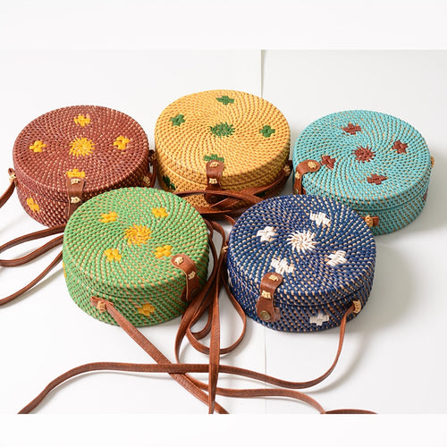 Bohemia Beach Circle Straw Bags 6 Colors