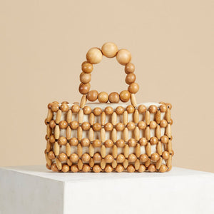 Fashion Designer Luxury Ladies Wood Beading Tote Bag