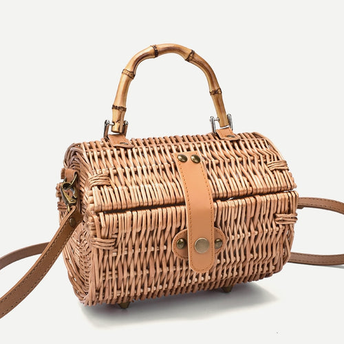 Bamboo Small Round Crossbody Bags