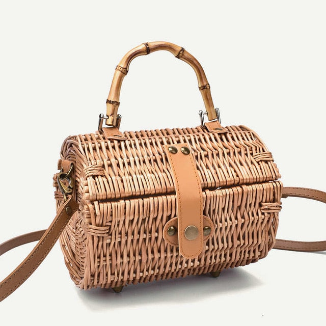 Bamboo Small Round Crossbody Bags