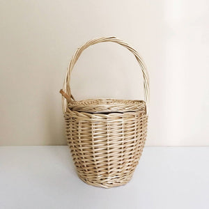 New Wicker Small Retro Tote Travel Bucket Bag