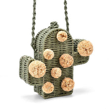 Load image into Gallery viewer, High Quality Cactus Rattan Bag With PomPom