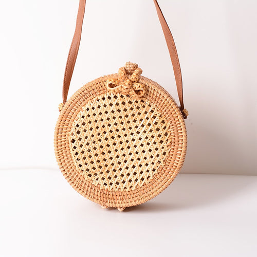 New Women Round Straw Handbag