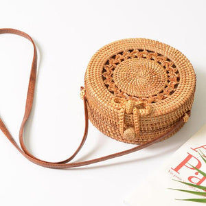 New Women Round Straw Handbag