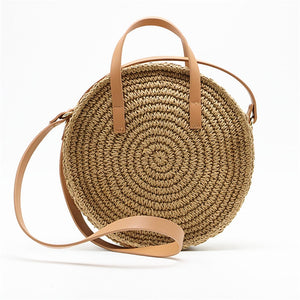 New Round Hand-Woven Straw Bag