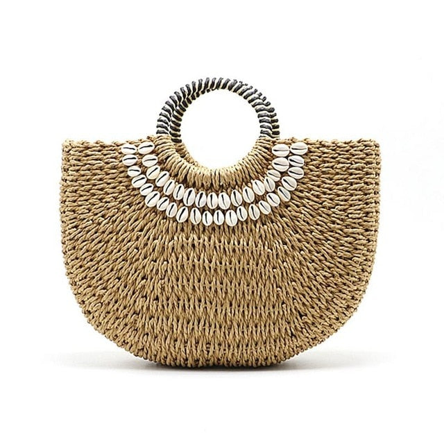 Handmade Hand-Woven Straw Bag Shell