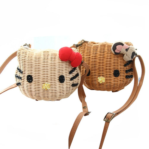 Hello Kitty Rattan Straw Bag