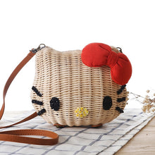 Load image into Gallery viewer, Hello Kitty Rattan Straw Bag