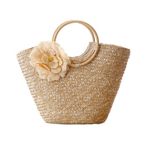 Load image into Gallery viewer, Pure Hand-Woven Bag With Flower