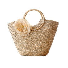 Load image into Gallery viewer, Pure Hand-Woven Bag With Flower