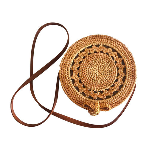 Handmade Rattan Woven Round Bag