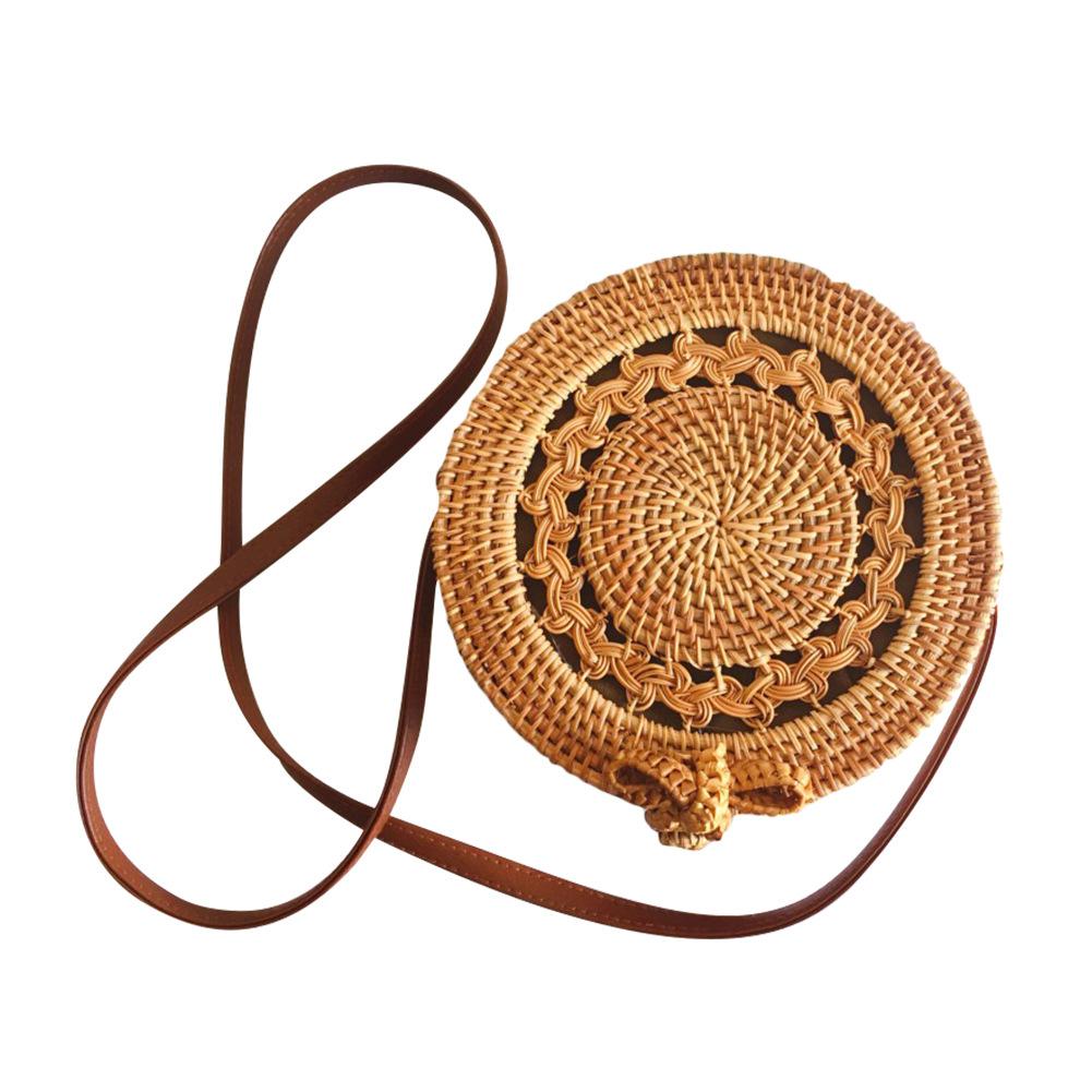 Handmade Rattan Woven Round Bag