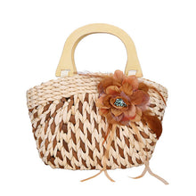 Load image into Gallery viewer, Cute Bear Handmade Woven Straw Bag