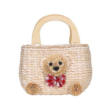 Load image into Gallery viewer, Cute Bear Handmade Woven Straw Bag