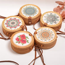 Load image into Gallery viewer, Summer Boho Vintage Flower Print Straw Handbag Ethnic Style