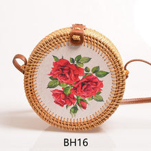 Load image into Gallery viewer, Summer Boho Vintage Flower Print Straw Handbag Ethnic Style