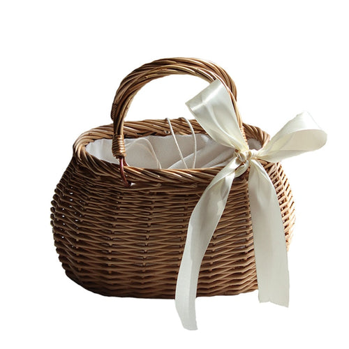 Women Vintage Rattan Handbag